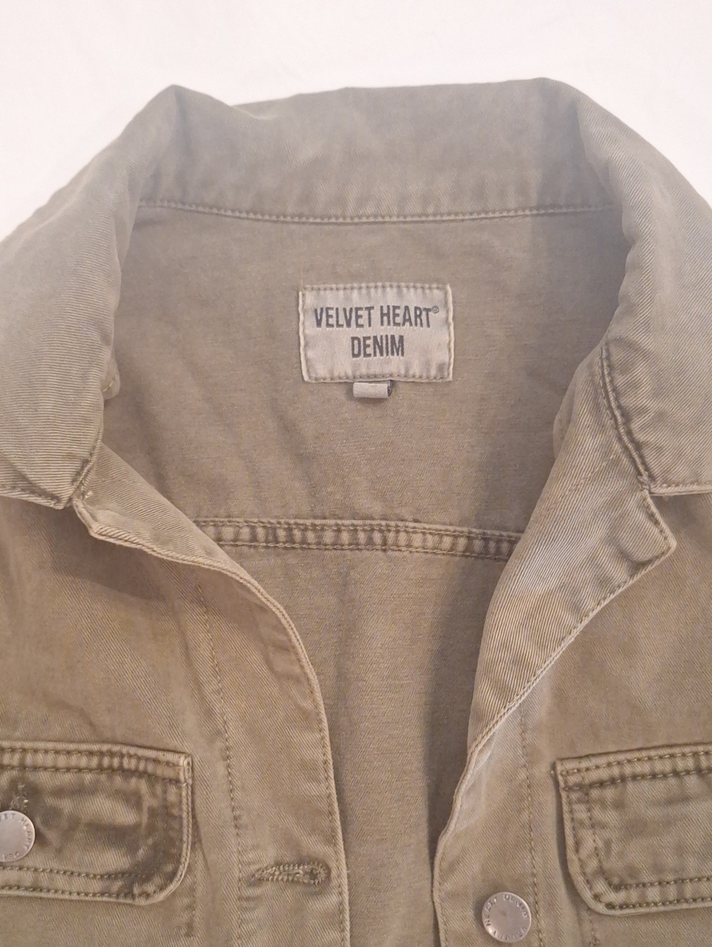 Velvet Heart Utility Jacket in Olive Green